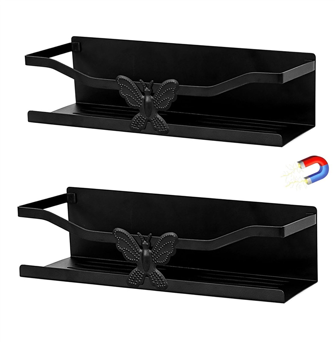 Omgoods - 2 Stuks Magnetische Koelkastplanken - Boorvrij en Sterk voor Keukenorganisatie