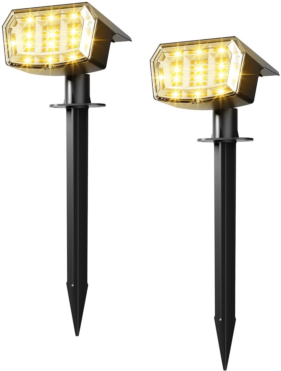 Omgoods - 63 LED Zonne-energie Spotlights voor Tuin en Buiten