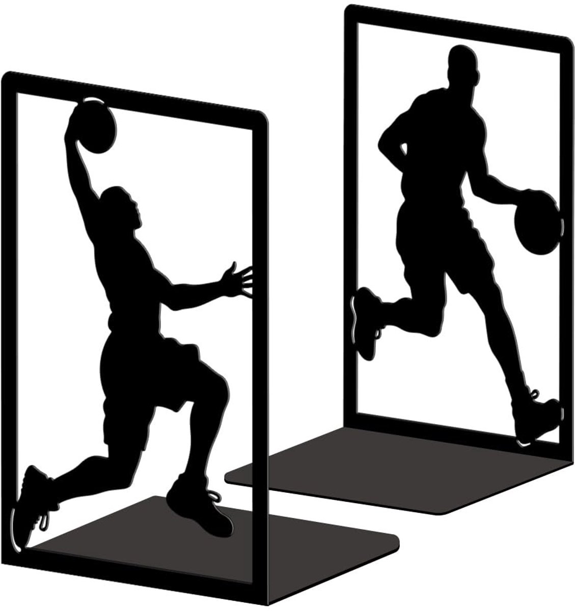Omgoods - Metal Boeksteunen voor Planken, Modern Ontwerp met Basketbal Thema