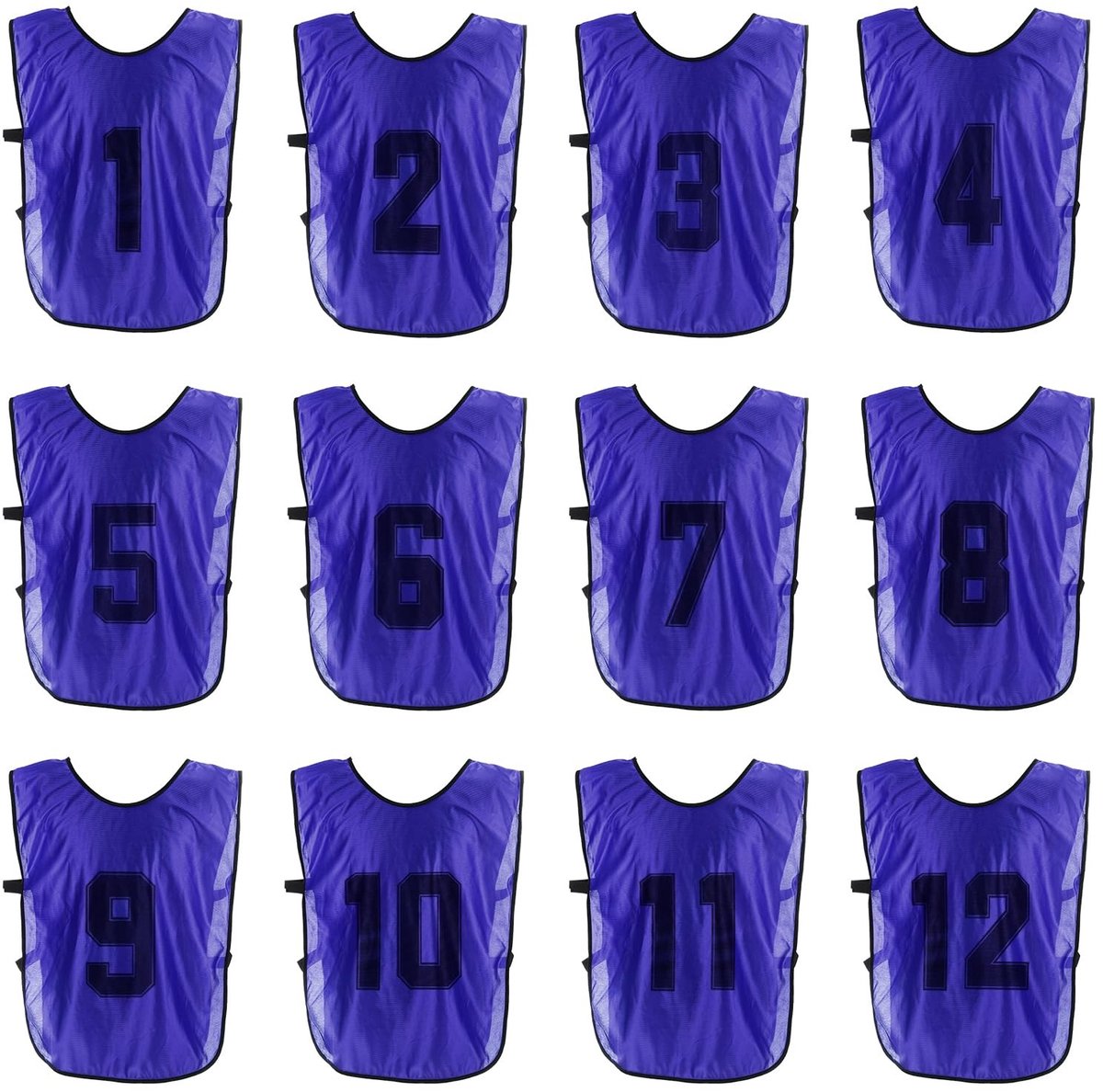 Omgoods - Voetbaltrainingsvest 12-pack Omkeerbaar Genummerd Paars 56 cm