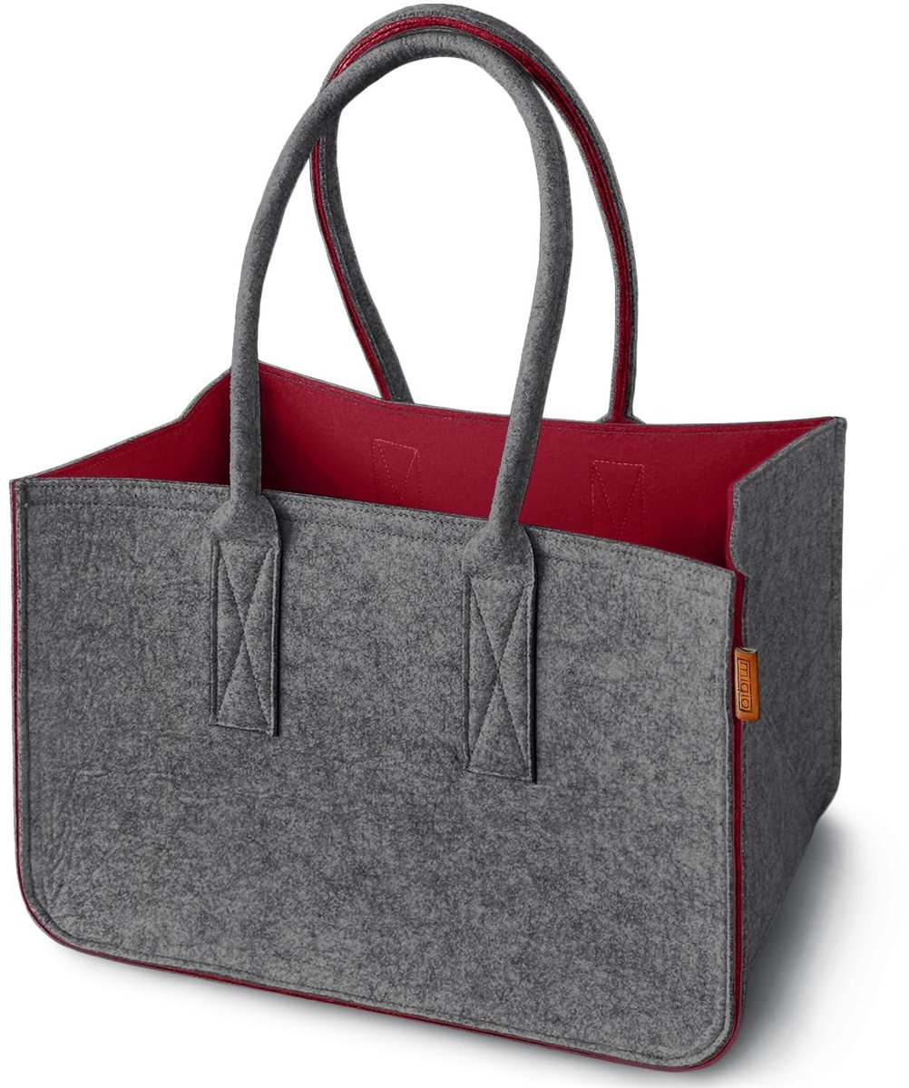 Omgoods - Design Vilt Shopper met Binnenzak en Handvatten