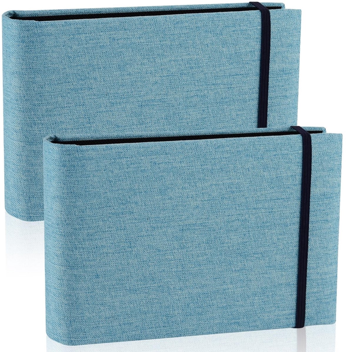 Omgoods - Set van 2 Mini Fotoalbums van Linnen voor Baby en Bruiloft