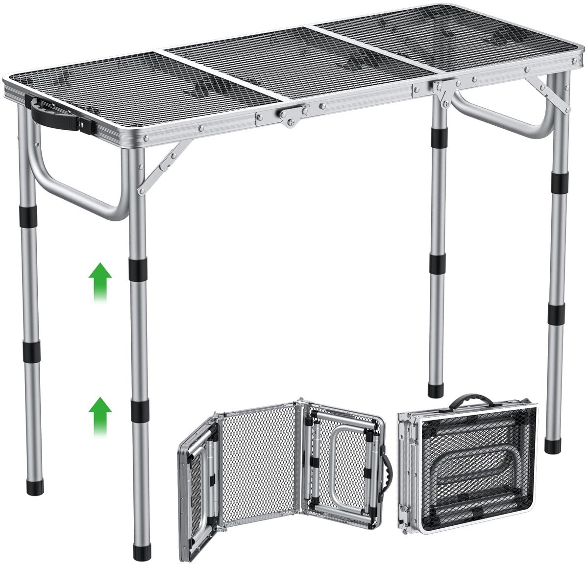 Omgoods - Opvouwbare Campingtafel 87 x 40 cm met Verstelbare Hoogte