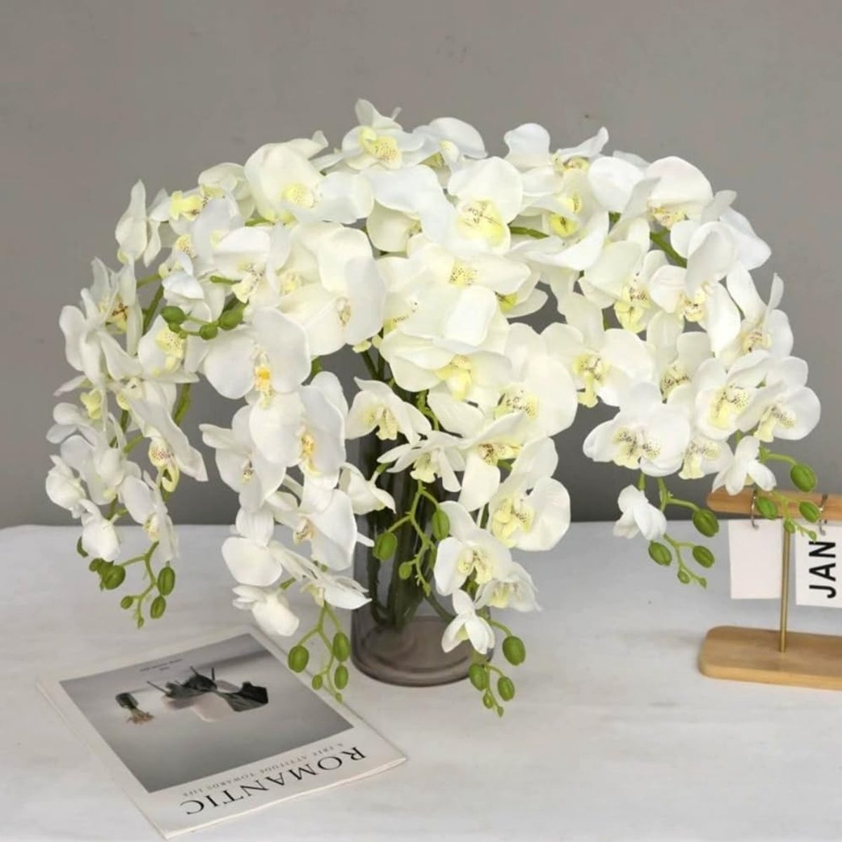 Omgoods- Orchideeën 6 Stuks 70 cm - Kunstmatige Phalaenopsis - Real Touch Bloemen - Buigbare Steel - Decoratie voor Thuis/Bruiloft - Neporchidee