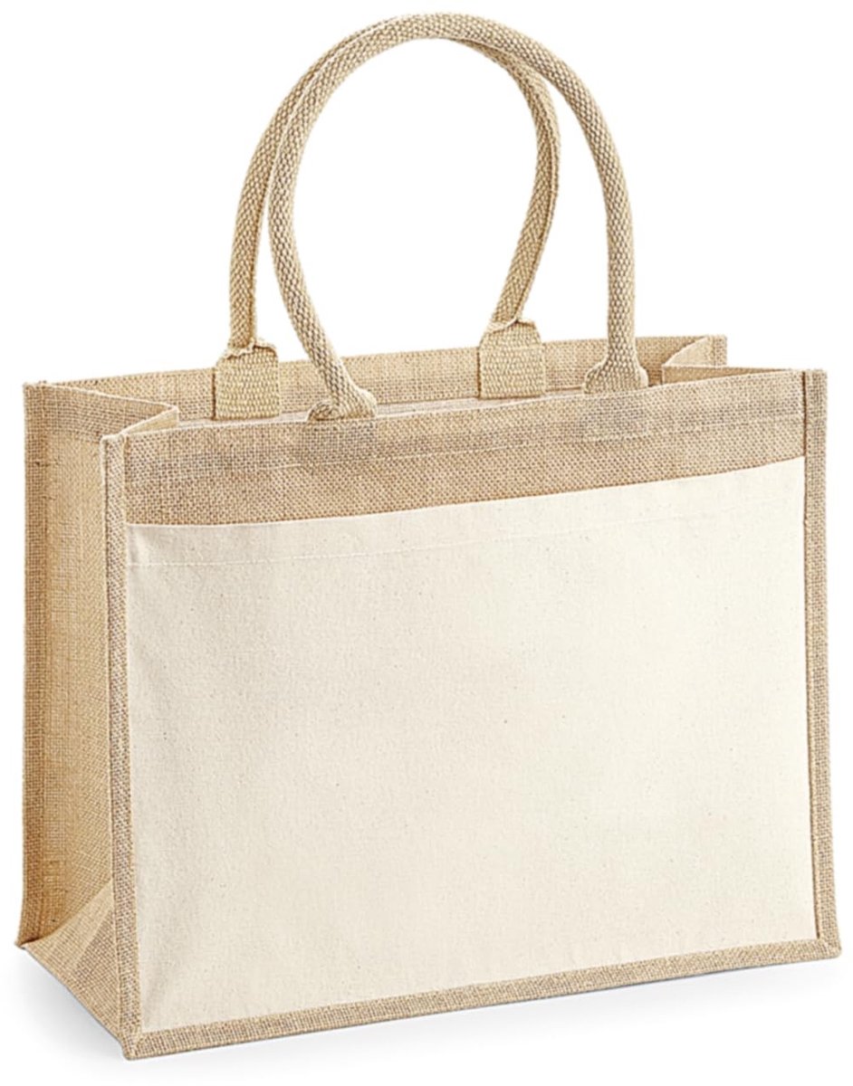 Omgoods - Jute Shopper Bag met Handvatten en Ruimte voor Aankopen