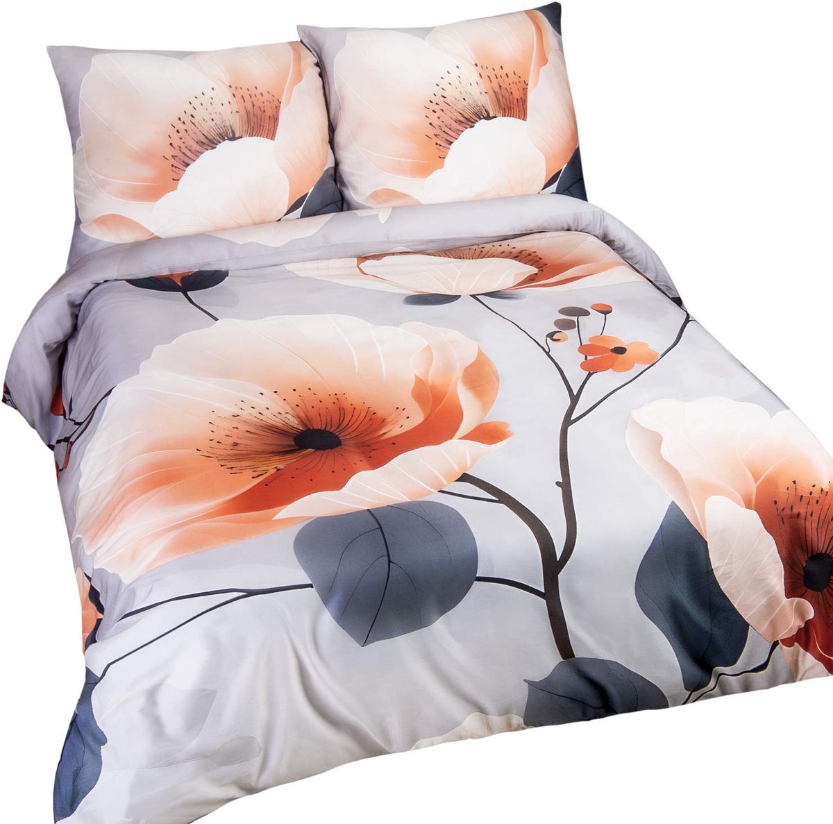 Darymex Satynlove Premium Dekbedovertrek 200x200 cm - Model 12409 - Meerkleurig / Multicolor - 100% Katoen-Satijn (200TC) - Digitale Print - Met Ritssluiting - OEKO-TEX® - Met 2 Kussenslopen 50x70 cm