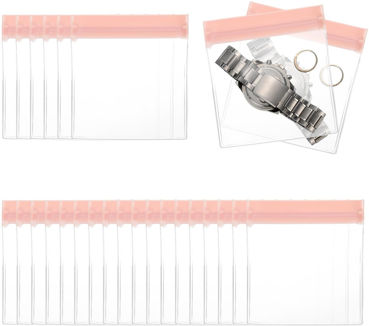 Omgoods - 50 Stuks Anti-Tarnish Sieradenzakjes in Roze