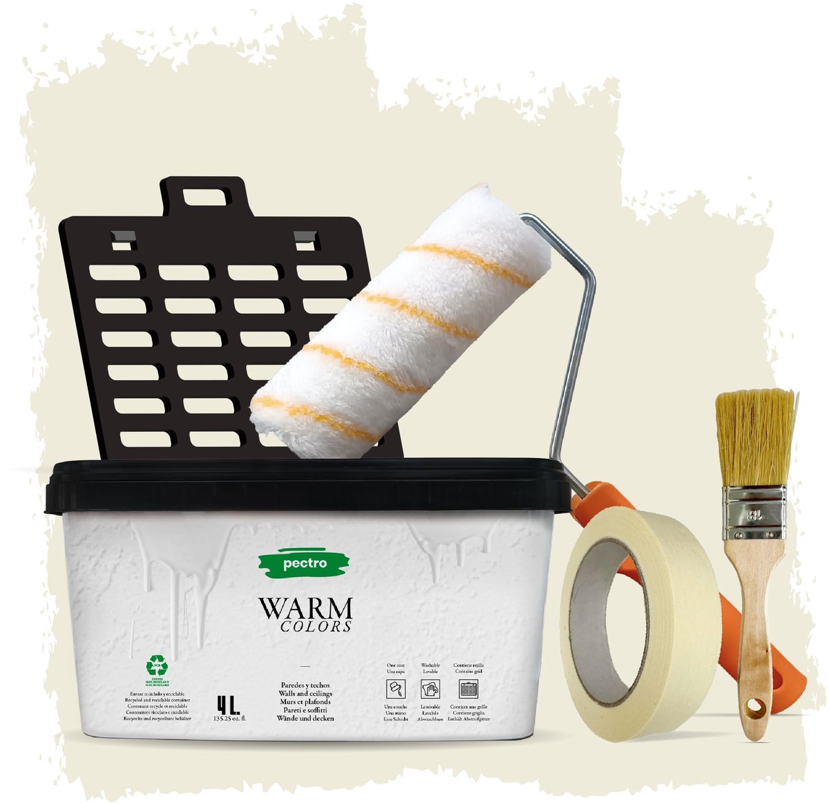 Omgoods - Complete Verfset voor Muren en Plafonds 4L