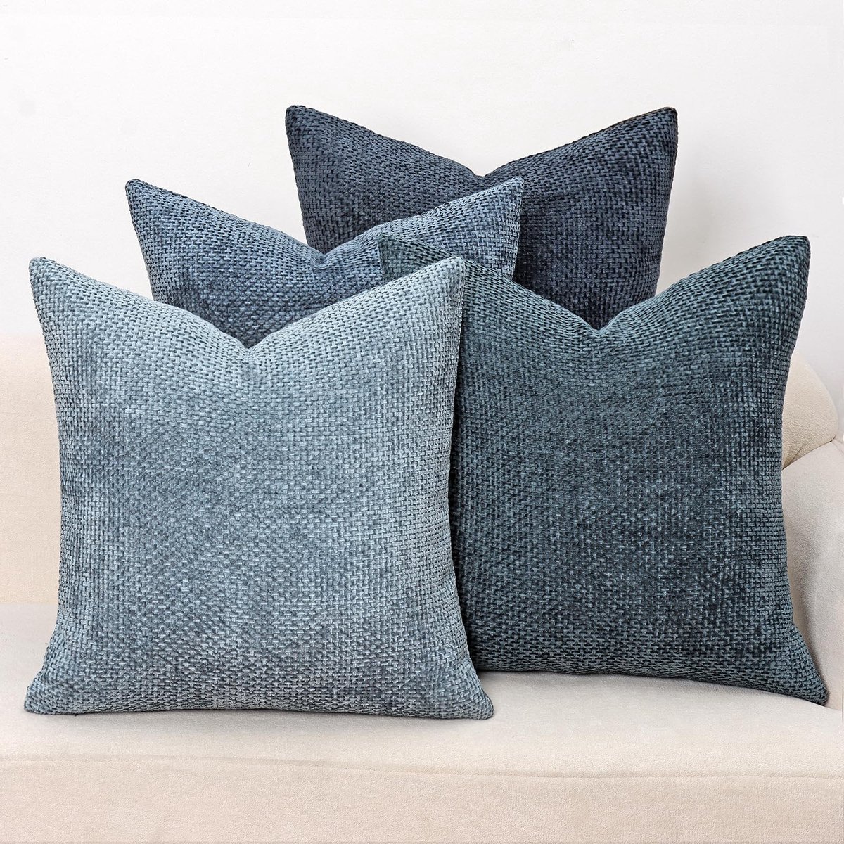 Omgoods - Set van 4 Decoratieve Kussenhoezen in Neutrale Kleuren