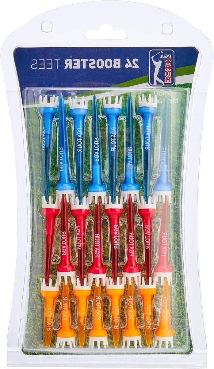 Golf Tees - Golf Tee Set - Golfen op de baan - Onbreekbaar polycarbonaat - 24 stuks - Blauw Rood Oranje
