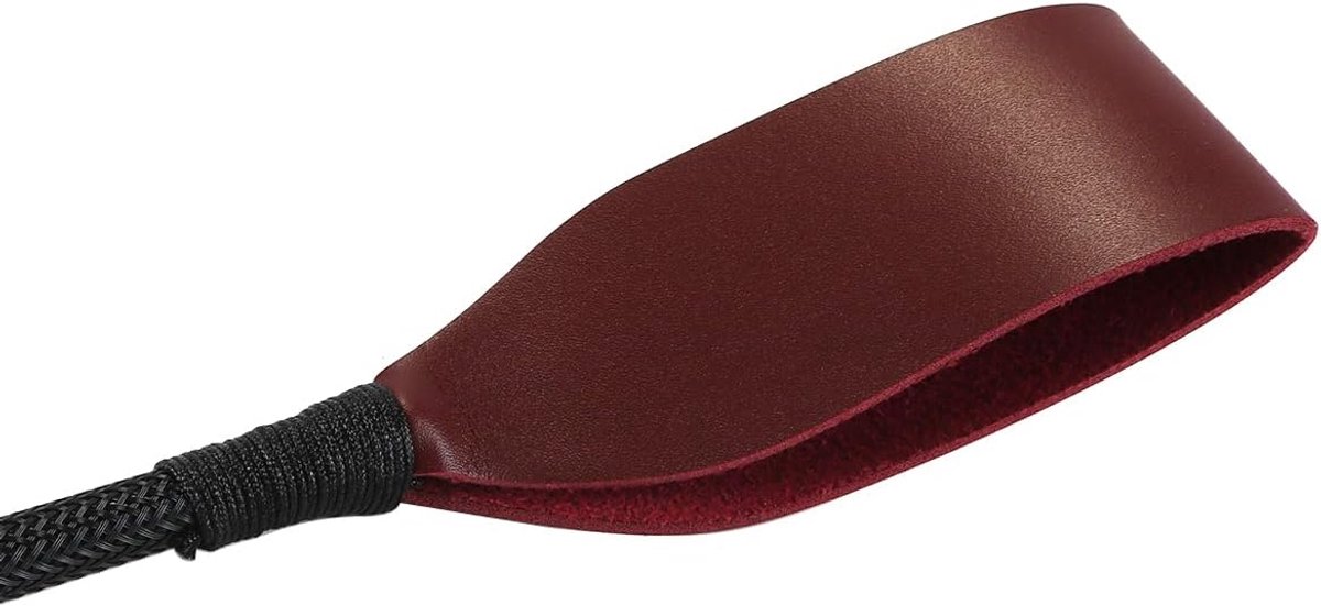 SnelShoppen - 34 cm Paardrijzweep met Antislip Gel Handvat - Retro Rood - Duurzaam PU Leer - Ideaal voor Paardrijden en Training