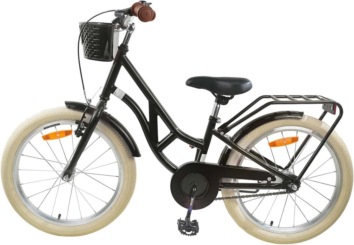 Kinderfiets sfiets sfiets Spelen en Ontdekken Stalen Frame 20 inch Zwart