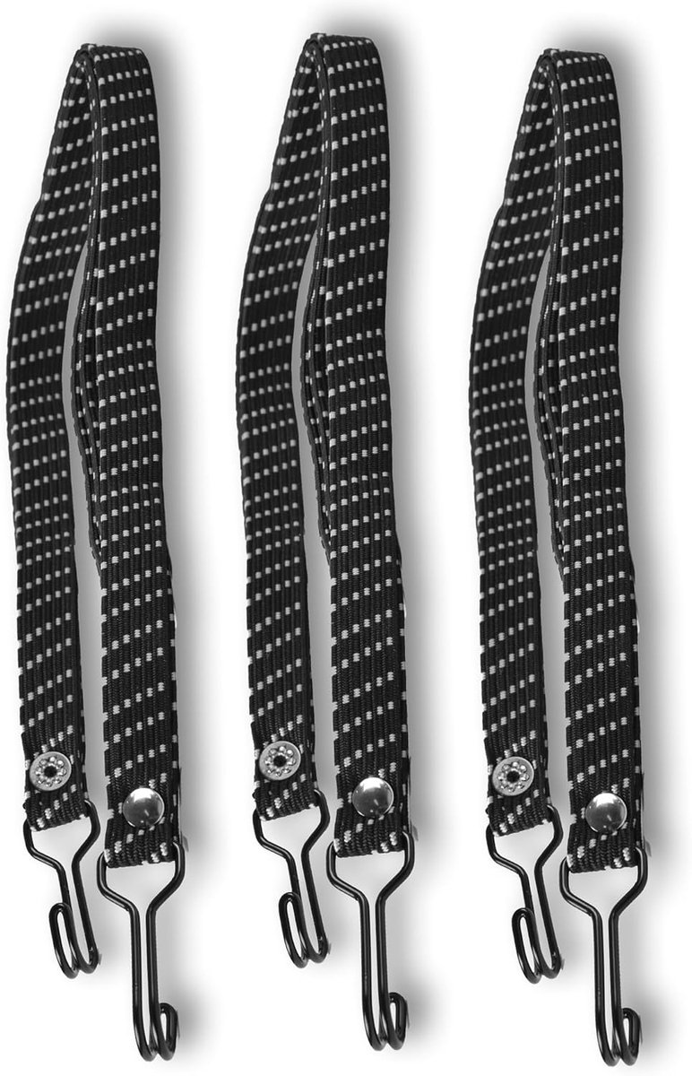 Fietsstraps 3 Stuks 65cm - Premium Elastisch en Metaal - Duurzaam met Haken - Ideaal voor 26-28 Inch Wielen - SnelShoppen