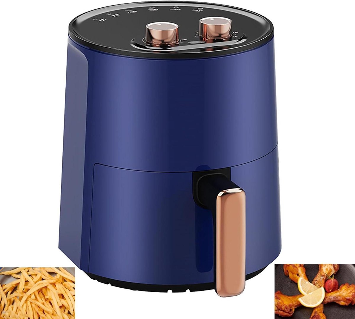 Airfryer Oven - Hetelucht Friteuse - Gezond Koken - Intelligente Temperatuurregeling - 4.5 Liter - Blauw