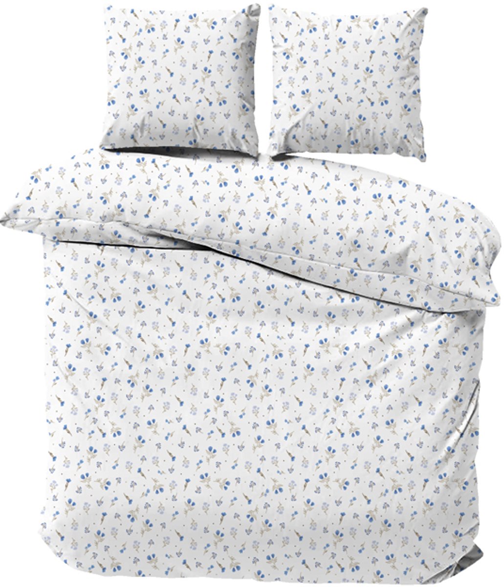 iSleep Dekbedovertrek Romi - Tweepersoons - 200x200/220 cm - Blauw