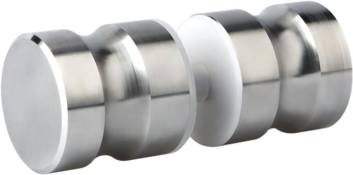 SnelShoppen - Ronde glazen deurknop 3cm, schuifknop voor glazen deur, SUS304 roestvrij staal, brushed, back-to-back handgreep, sterke en duurzame deur