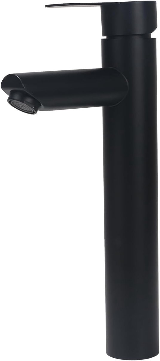 straight spout tap with wide handle, black, 24011050722 - Kranen voor badkamer, mengkraan, eengreepsmengkraan van - ShopVlot