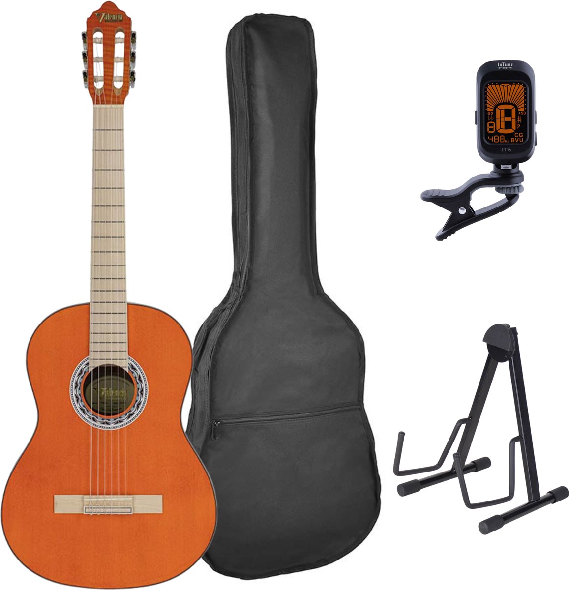 Valencia VC354HOR Hybrid Neck Klassieke Gitaar 4/4 Oranje Satin