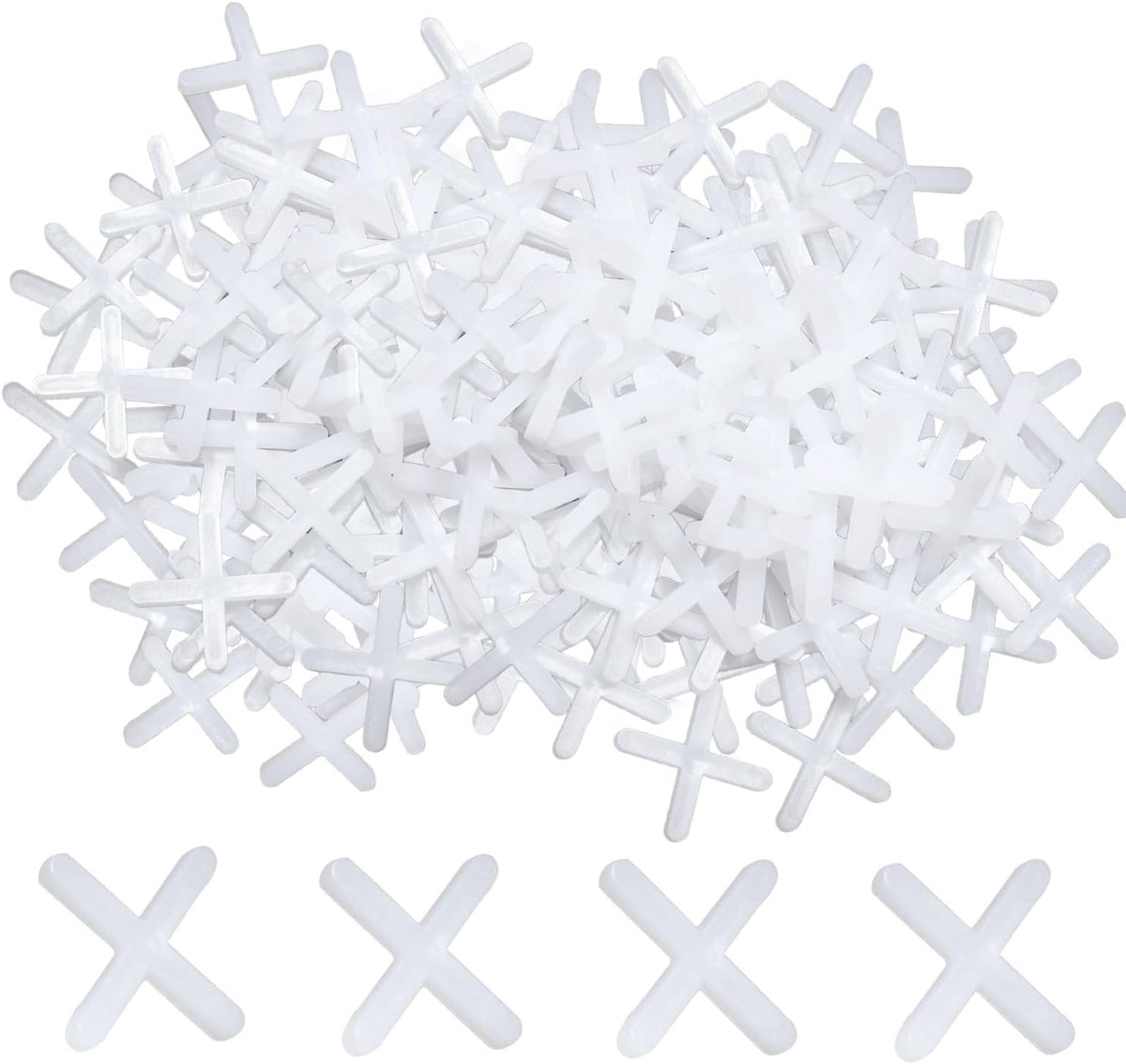 SnelShoppen - 500 Stuks Tegelafstandhouders, 4mm Plastic Kruisafstandhouders voor Tegels, Wit, Duurzaam en Gebruiksvriendelijk voor Vloer en Wand Tege