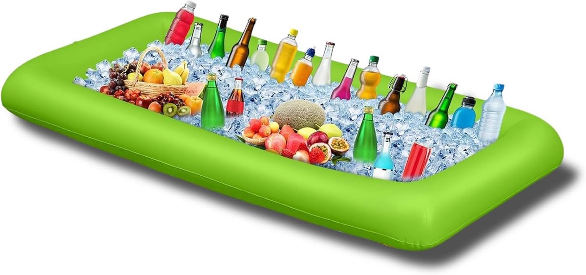 SnelShoppen - Grote Opblaasbare Tafel voor Drankjes, IJsbad, Zwembad Drijvend met Afvoergat, Perfect voor Buffet Feesten, Eten en Drinken - 130 * 65 *