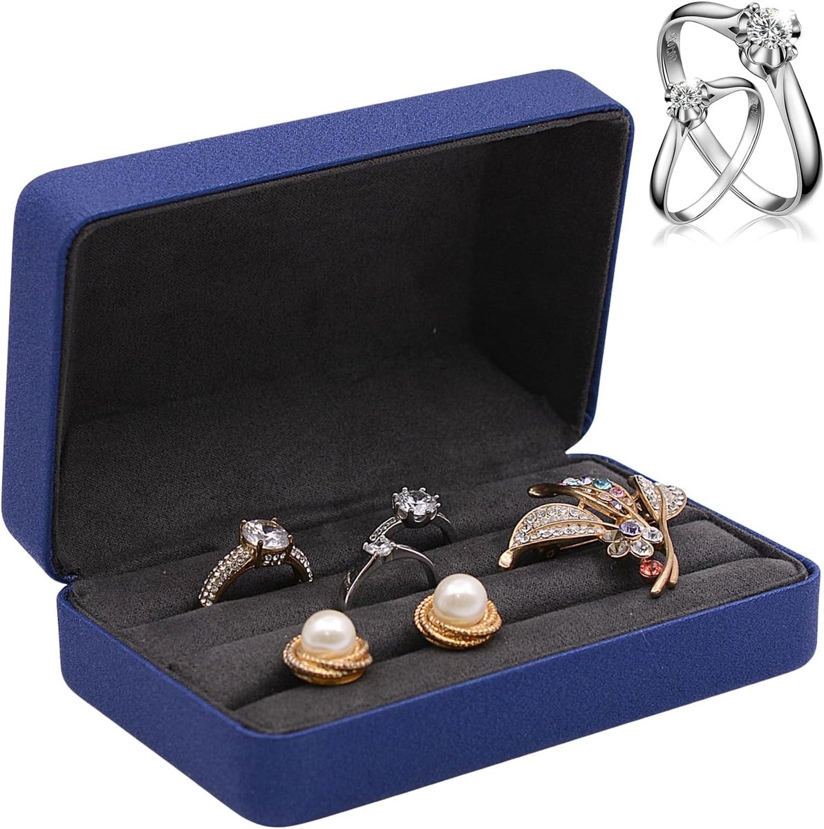 SnelShoppen - Sieraden Box, Sieraden Organizer, Travel Sieraden Case voor Vrouwen en Meisjes, PU Leer, Meerdere Ringen en Oorbellen, Luxe, Waterdicht,