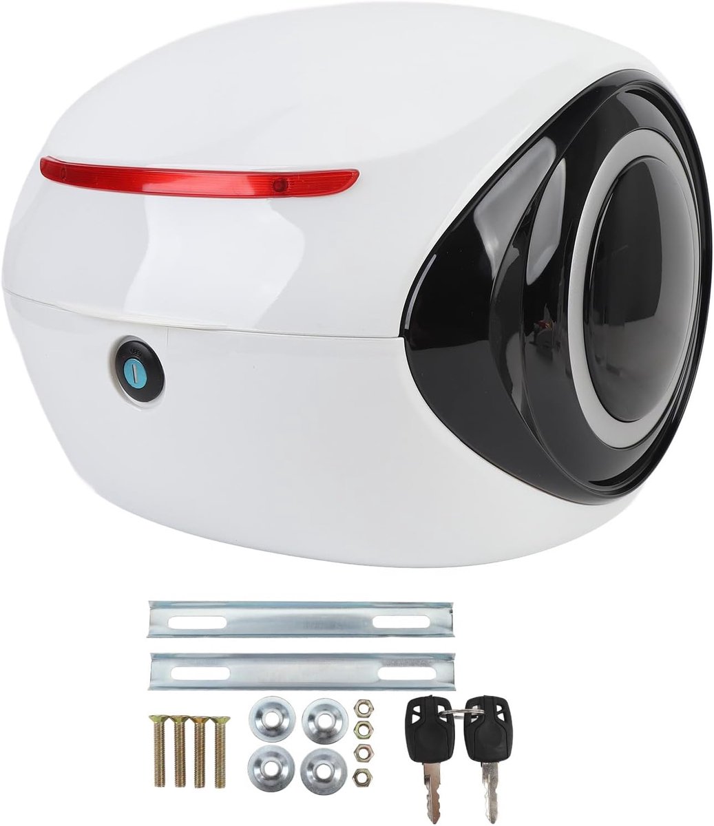SnelShoppen - Universele Motor Topkoffer 32L, Motorfiets Bagage Carrier met Afneembare Katoenen Voering, Rugleuning voor Passagiers, Motor Achterbak v