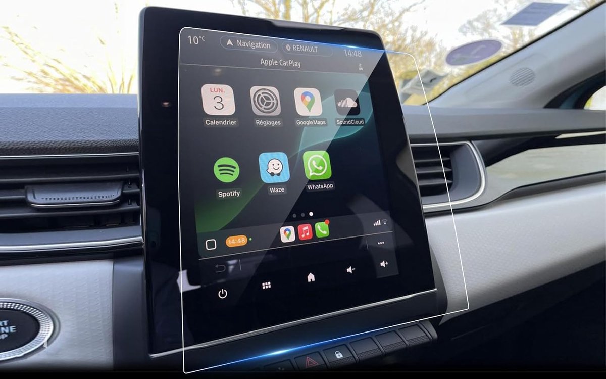 SnelShoppen - Screen Protector Voor 10.4 Inch OpenR Link Voor Renault Captur II & Renault Symbioz, Tempered Glass, Krasbestendig 9H, Geschikt Voor 202