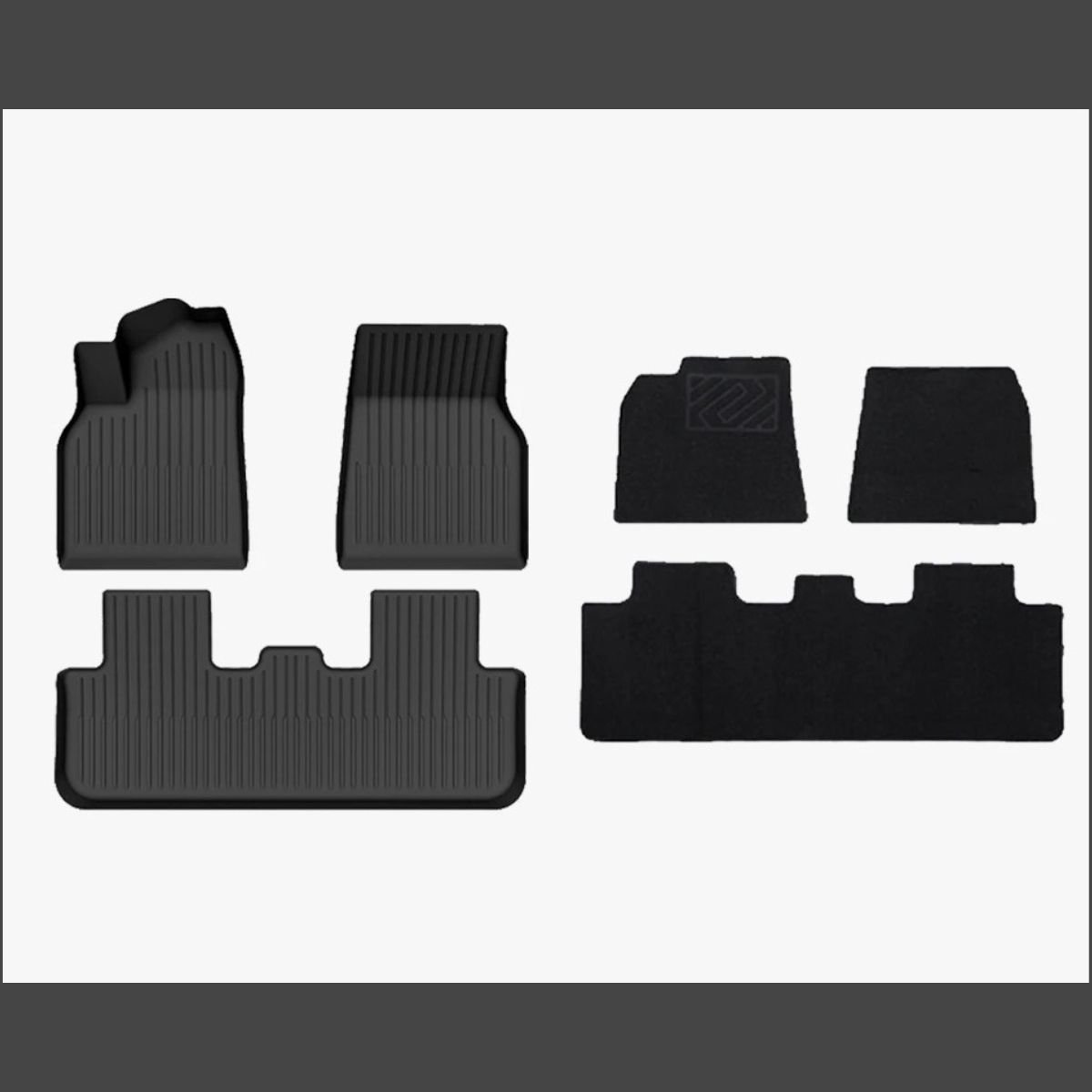 Tesla Model Y Juniper Standard RWD Rubber + Velours Vloermatten – Ecoline – Interieur Accessoires
