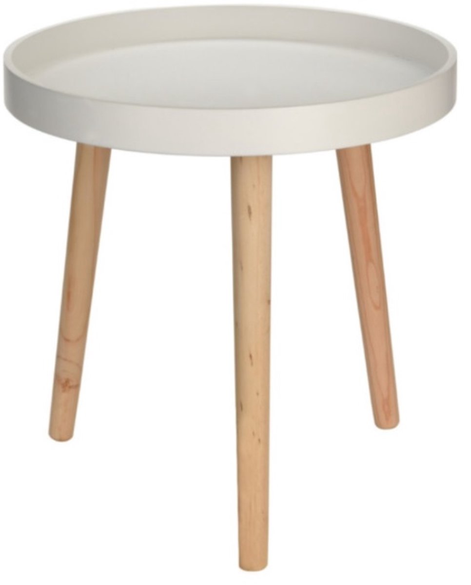 Bijzettafel Salontafel 39x40cm hout wit