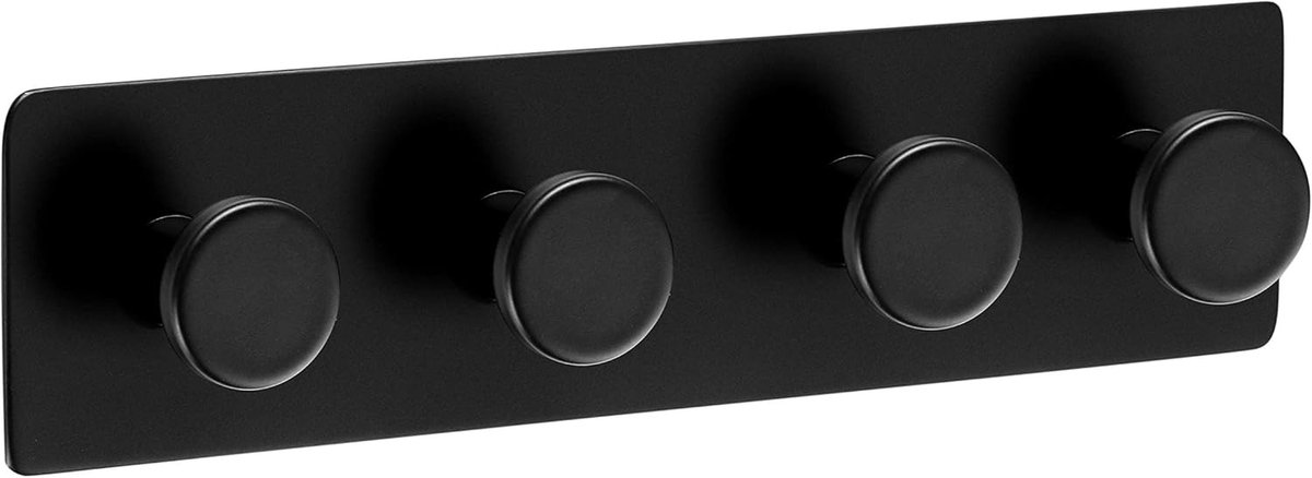 zonder boren - haken zelfklevend badkamer accessoires badkamer decoratie handdoekhaken kledinghaken muur garderobe keuken (roestvrij staal (zwart), 1 x 4)