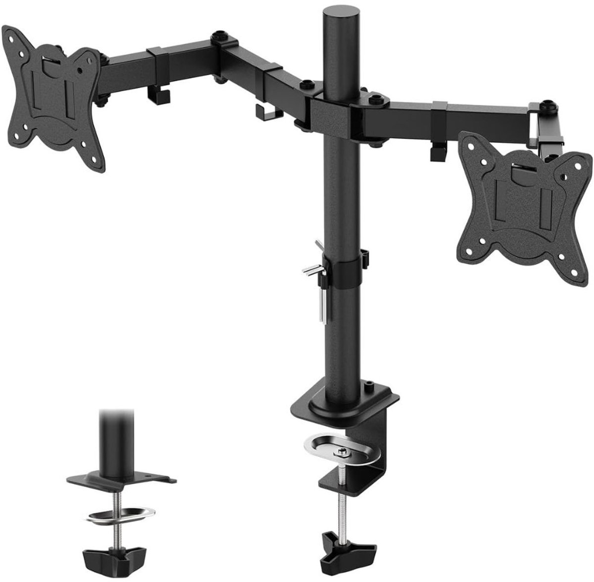 Zavio® Monitorhouder Twee Monitoren - Dubbele Monitorarm - Ergonomische Werkplek