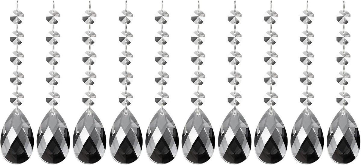 Teardrop kristallen kroonluchter hangers kralen, 10 stuks 145 mm lengte 38 mm kroonluchter prisma's onderdelen ornamenten hangende kralen voor doe-het-zelf kunst ambachten decoratie,