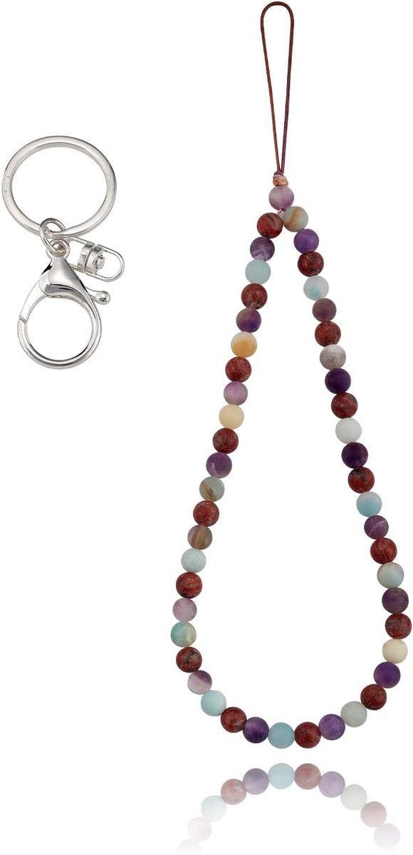 Natuursteen Telefoon Lanyard Polsbandjes Edelsteen Kralen Telefoon Charms Handgemaakte Anti-Verloren Lanyard String voor Sleutelhanger Telefoon Opknoping Accessoires