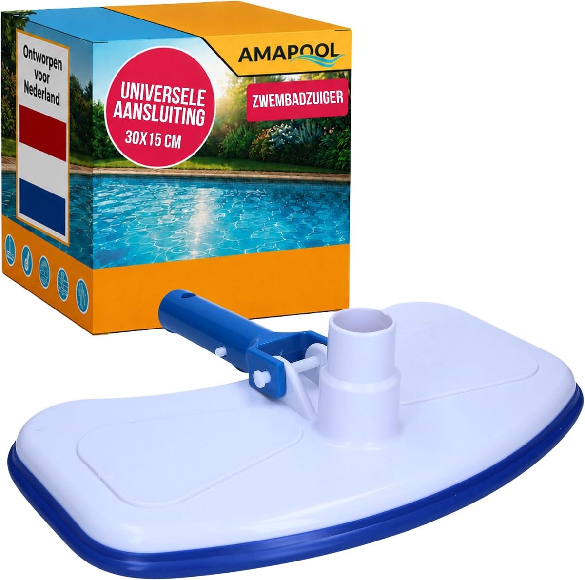 Amapool Poolzuiger met 8 Borstels - Bodenzuiger voor Zwembad - Ø 32/38 mm - ShopVlot