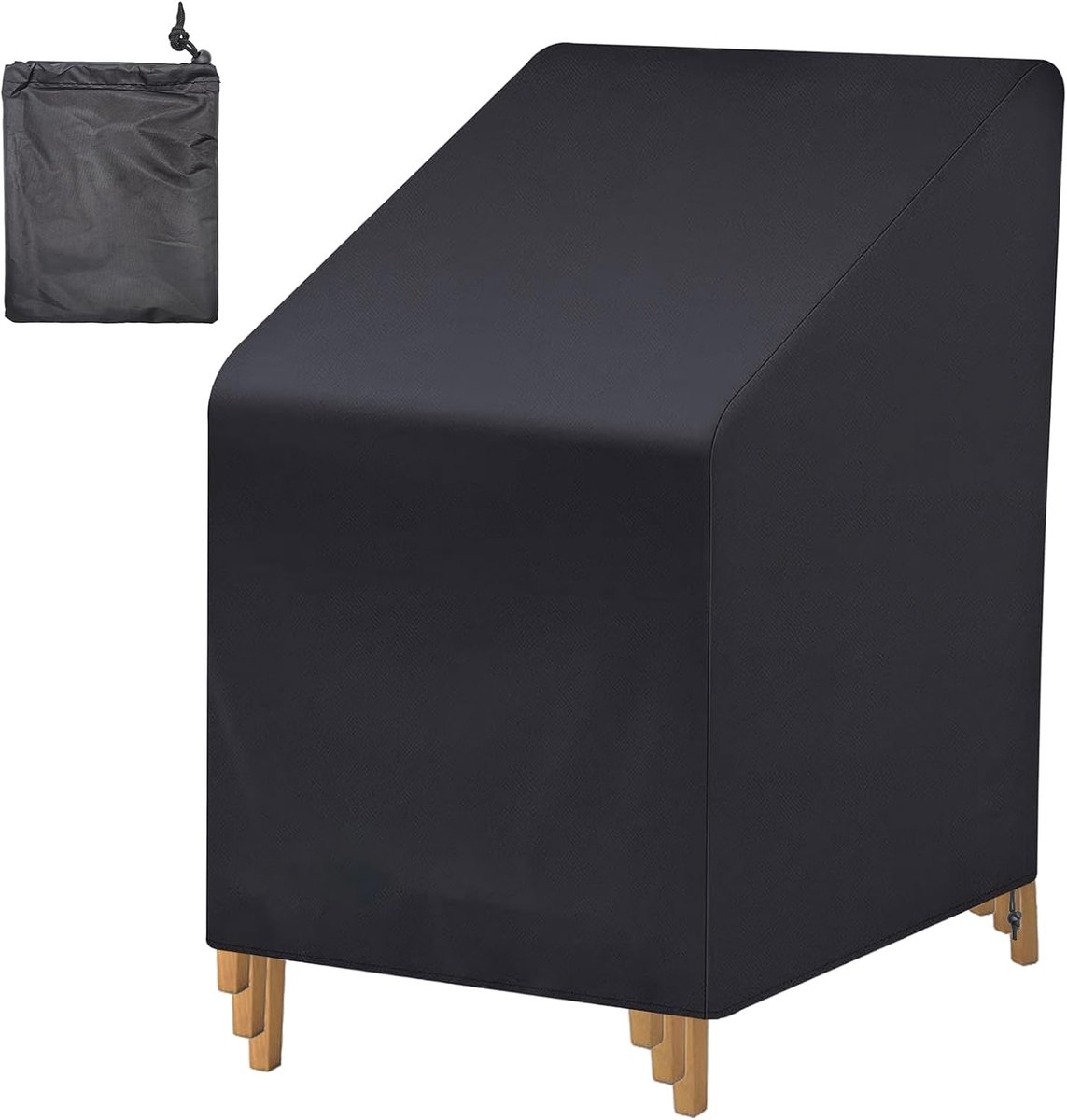 Stoelen, waterdichte afdekhoes als beschermhoes voor tuinmeubelen, tegen uv, regen, vuil en slijtage, met opbergtas, 65 x 65 x 80/120 cm