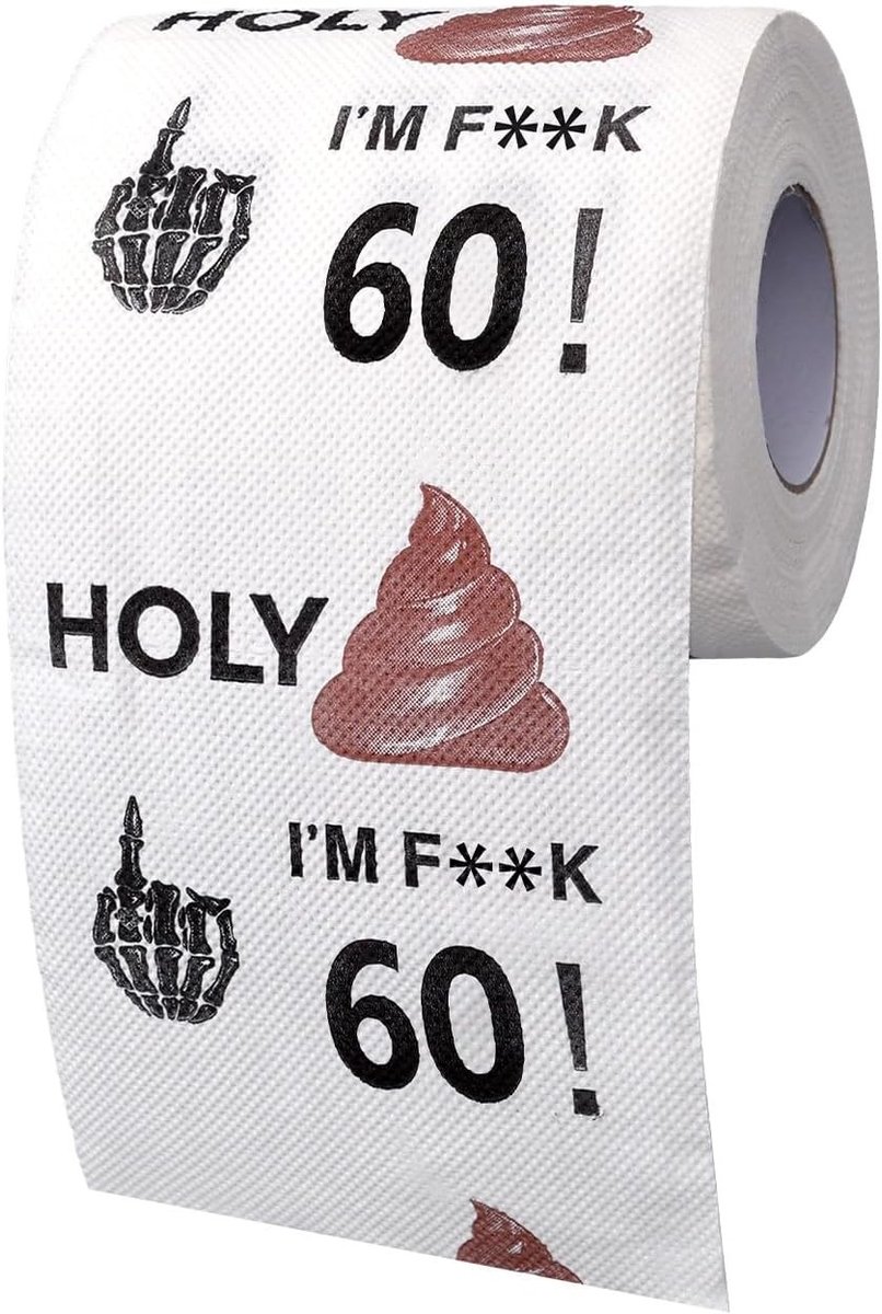 Grappige Toiletpapier Cadeaus voor 60ste Verjaardag, Unieke Patronen en Decoratie, Ideale Grappen voor Vrouwen van 60 Jaar