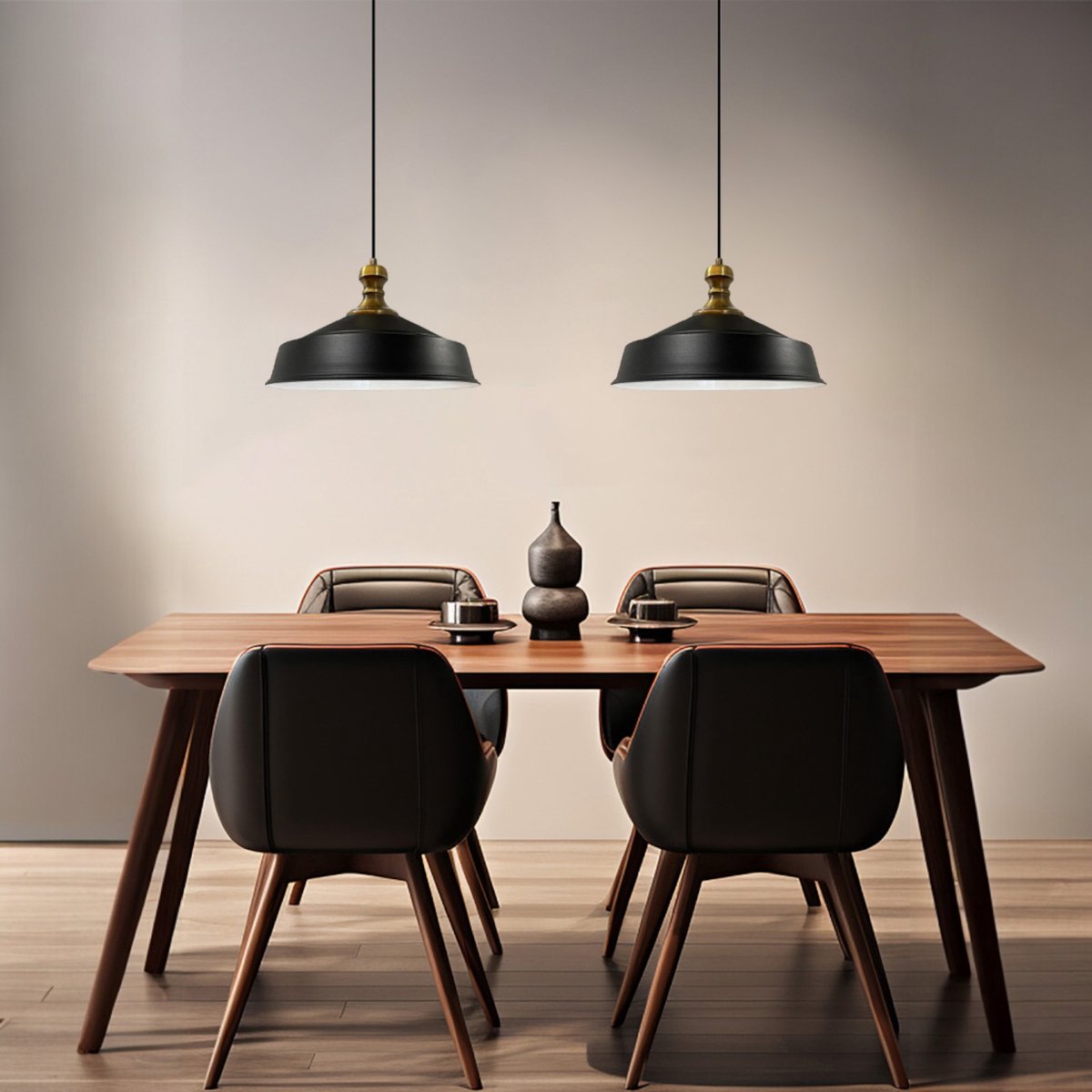 Bamyum Asletl hanglamp, industriële Modern stijl, Ø41 cm, zwart metalen lamp
