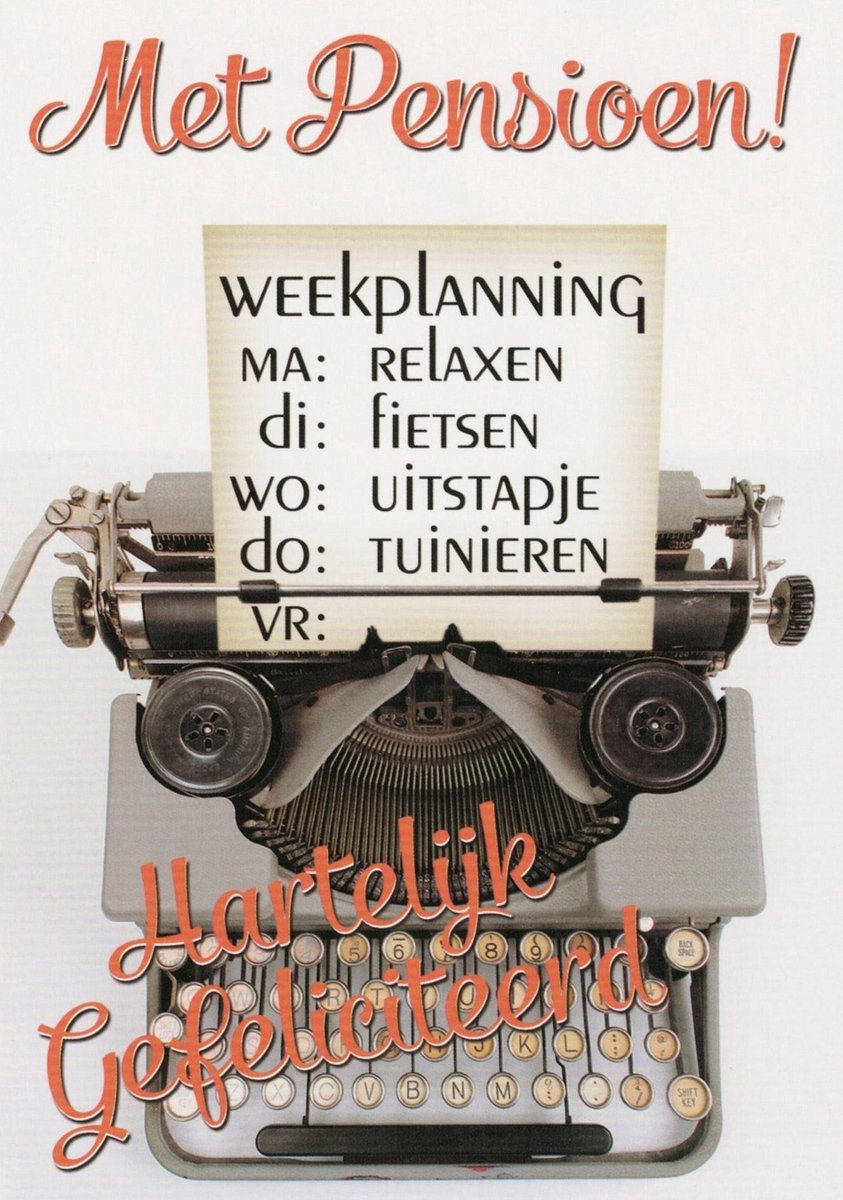 Pensioen kaart | Wenskaart | 10 stuks | Met pensioen, hartelijk gefeliciteerd