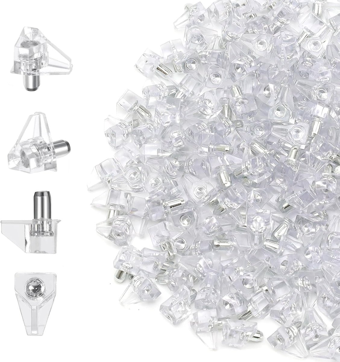 Plankdragers 200 x 5 mm - Transparante PS Houder - Versterkte Stalen As - Ideaal voor Kasten - ShopVlot