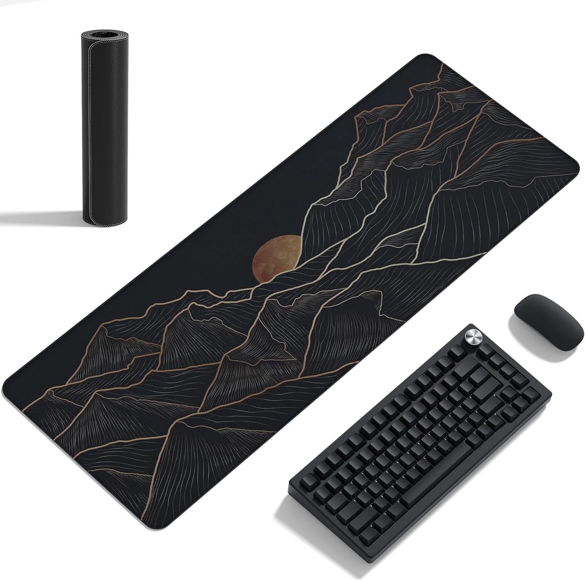 SnelShoppen - Grote Gaming Mouse Pad - Japanse Stijl - Wasbaar Laptop Bureau Pad - 800mm x 300mm x 2mm - Antislip Rubber Onderkant - Voor Thuis en Kan