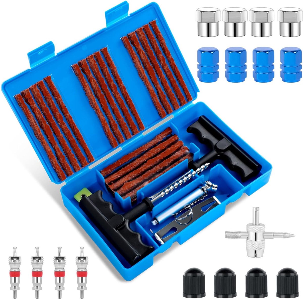 Zavio® Proppenset - Autobanden Reparatie Set - Autobanden Pomp