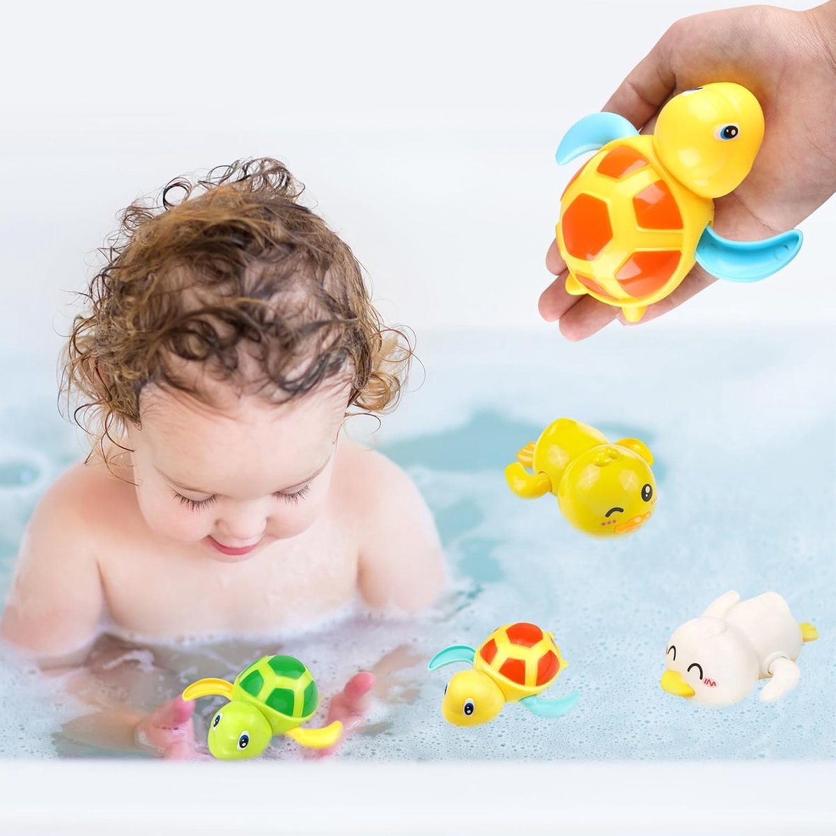 Bad speelgoed voor kinderen - 4 stuks dieren - veilig en duurzaam - leuk voor in bad en tijdens het zwemmen - SnelShoppen