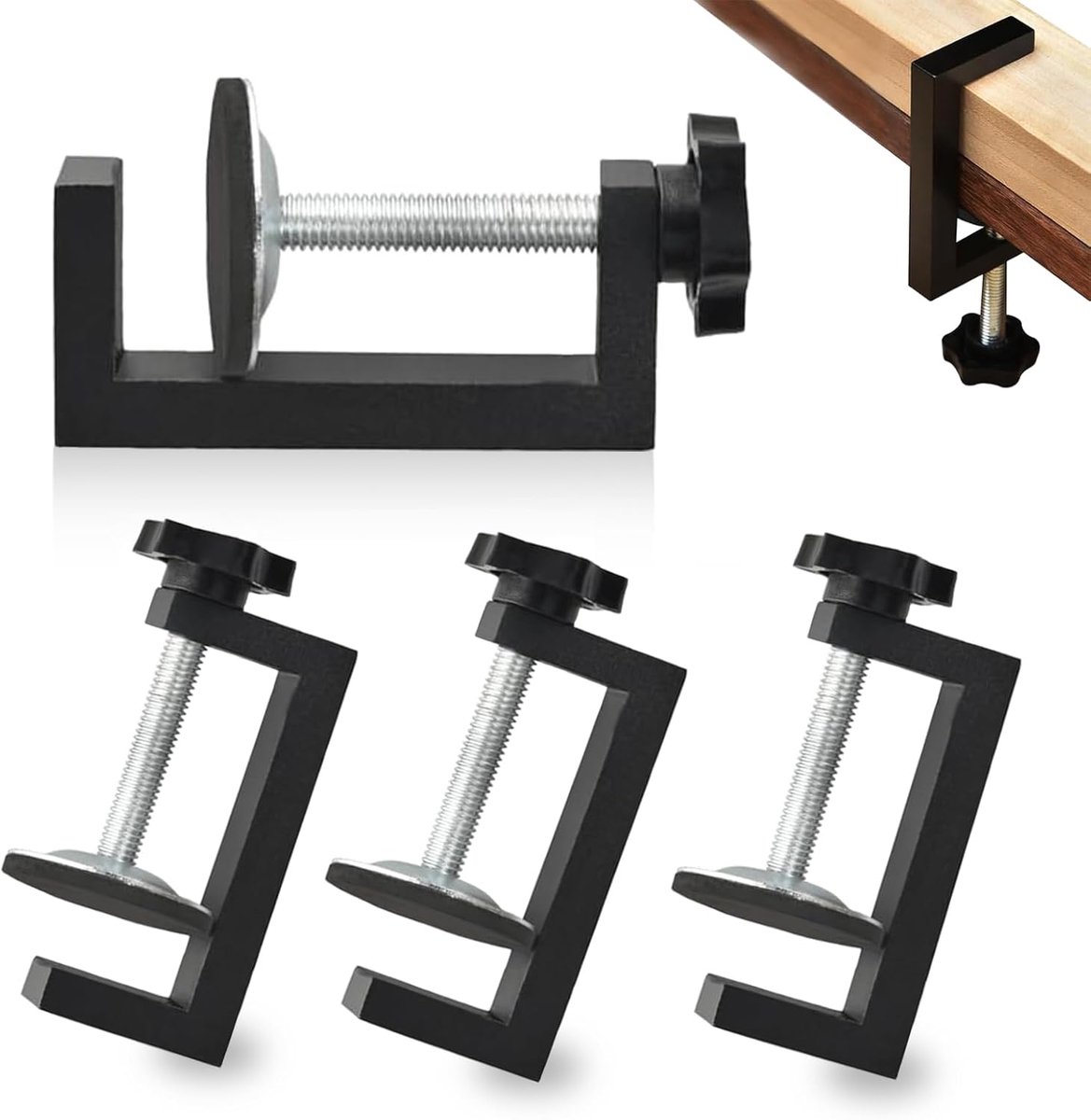SnelShoppen - 4 Stuks G Klem Set, Verstelbare Tafel Klemmen, Schroef Klemmen, Universele Houder, Clamping Tool, C Klem voor Keuken, Badkamer, Werkplaa