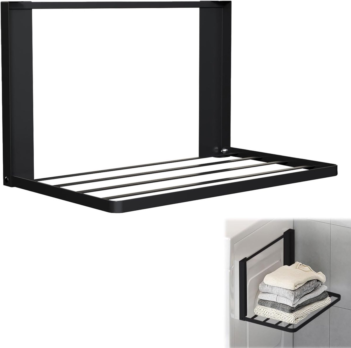 SnelShoppen - Magnetische Wasmachine Rek 41x25cm, Uittrekbaar Droogrek, Inklapbare Plankhouder, Accessoire voor Droger, Organiser voor Wasruimte & Keu