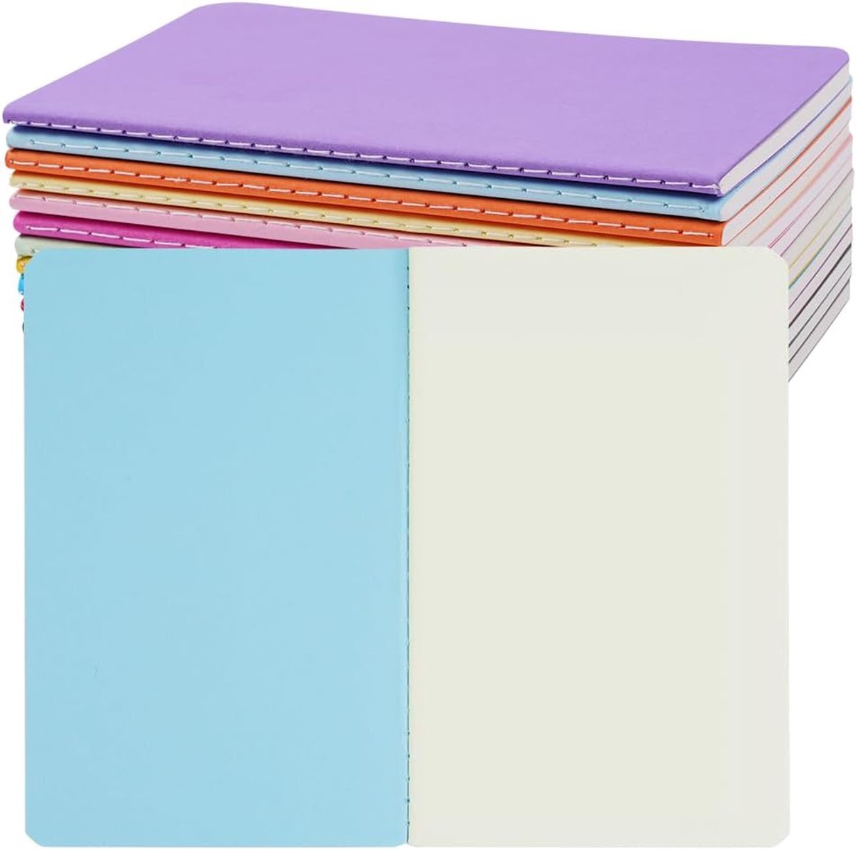 SnelShoppen - A5 Notitieboeken Set van 12 Stuks, Kraft Notitieblokken, Zachte Kaft, 34 Bladen, Draagbaar Schrijfblok voor School, Kantoor, Reizen