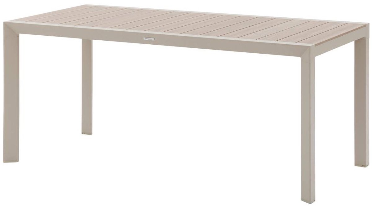 Tuintafel voor 6 personen van aluminium met houtlook ÉVASION
