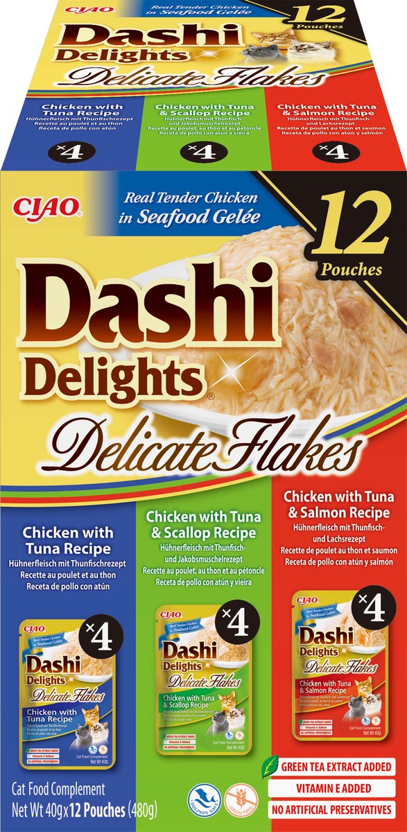 INABA CIAO Dashi Delight Delicate Flakes Tonijn Natvoer Gelei 12x40g