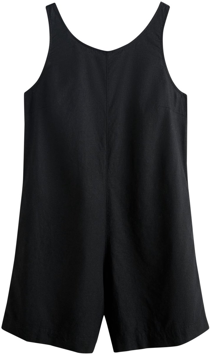 Next - Dames - Playsuit van linnenmix met stretch - Zwart