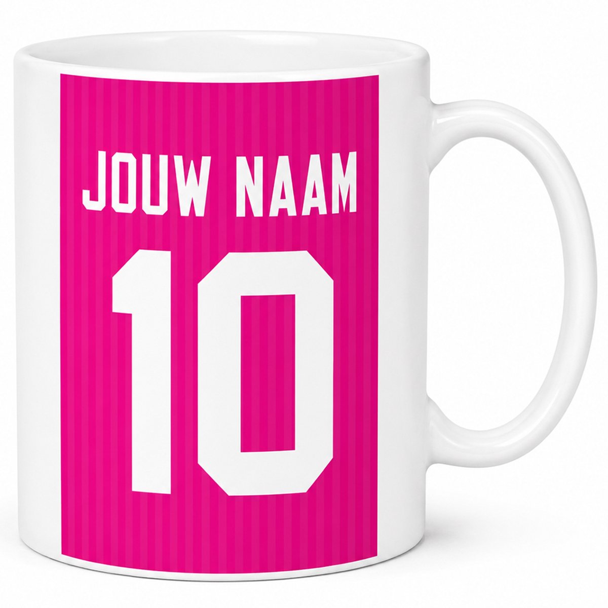 Voetbalmok Allstar Collection – Kleur Roze – Gepersonaliseerde Mok met Naam en Rugnummer – Voetbal Mok – 325 ml