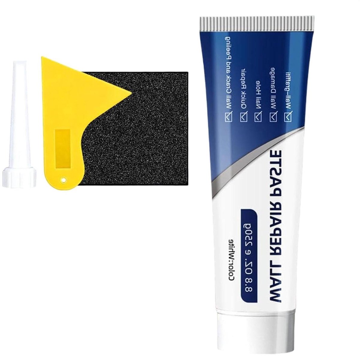 Reparatiepasta Muren - Scheurvuller Plamuur - Wanden Herstellen - Sneldrogend Waterbestendig - 20 x 10 x 2.3 cm - Wit